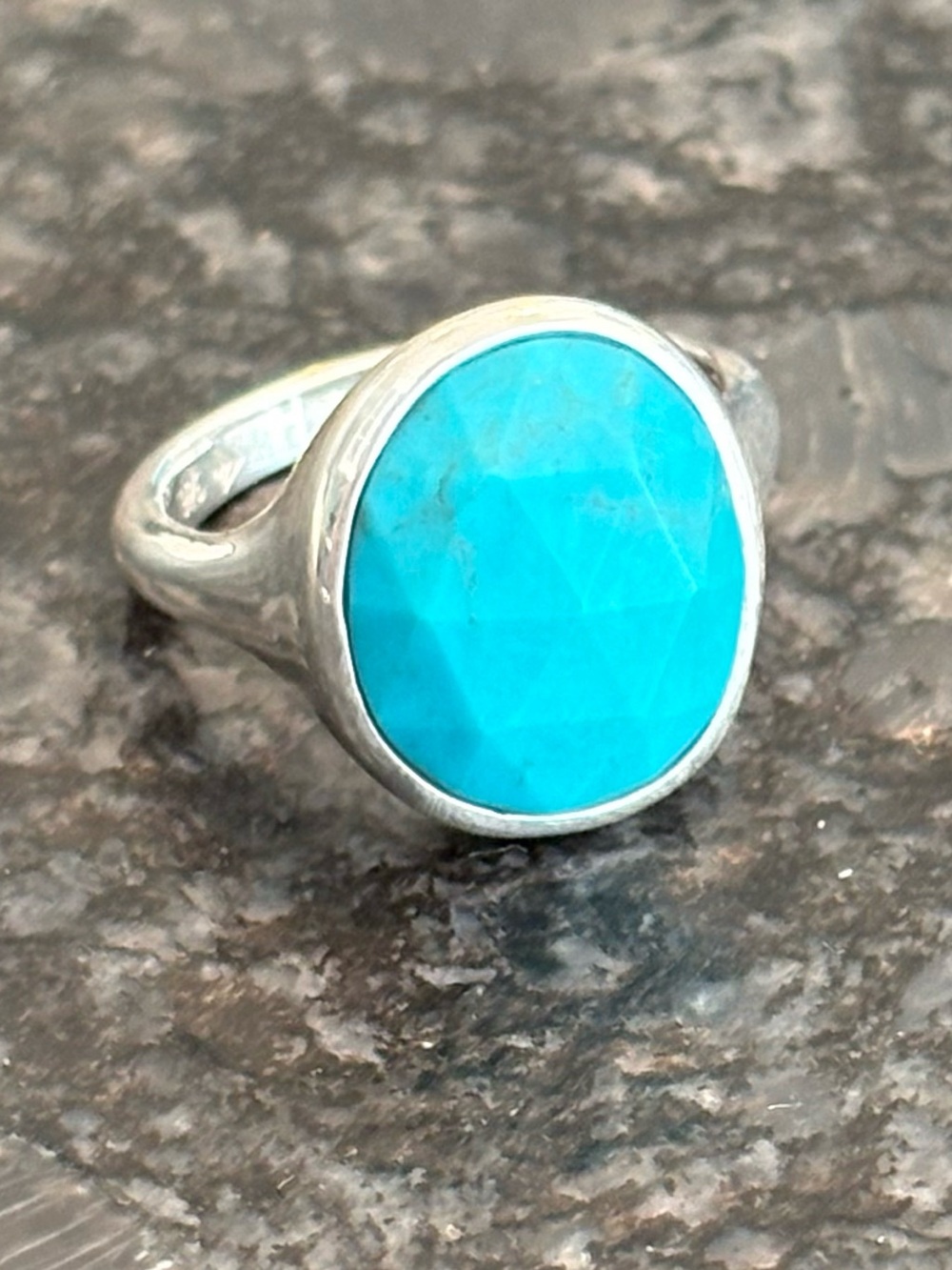 Silpada Sterling Silver and Stabilized Turquoise “Cabana” Ring Size 7